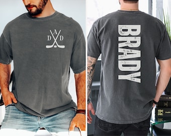 Custom Hockey Dad Comfort Colors Shirt: Personalized Hockey Gift