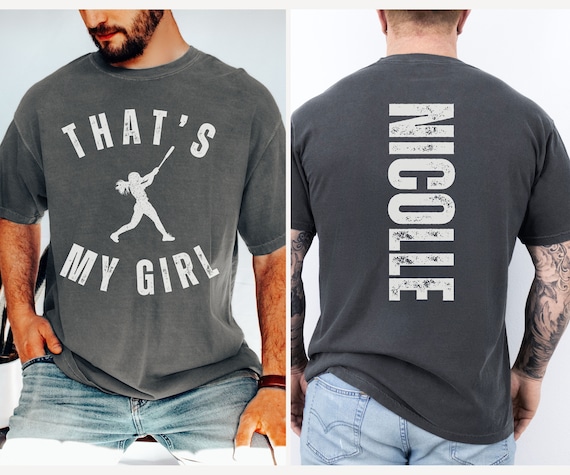 Custom 'That's My Girl' Softball Dad Comfort Colors Shirt