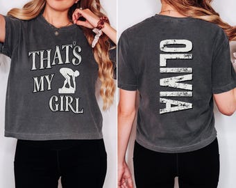 Custom 'That's My Girl' Swim Mom Comfort Colors Crop Top