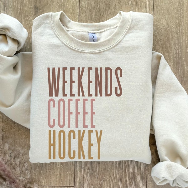 Weekends Coffee Hockey Sweatshirt, Hockey Mom Sweatshirt, Gift for Hockey Lover, Hockey Hoodie, Shirt for Women, Hockey Gifts, Hockey Shirt