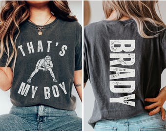 Custom That's My Boy Wrestling Mom Comfort Colors Shirt, Personalized Gift for Mom, Cute Wrestling Mom Sweatshirt, Wrestling Mom Shirt