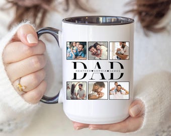 Custom Photo Mug for Dad with Kid Names, Fathers Day Gift, Gift for Dad, Custom Photo Gift, Personalized Photo Coffee Mug, Custom Mug Photo