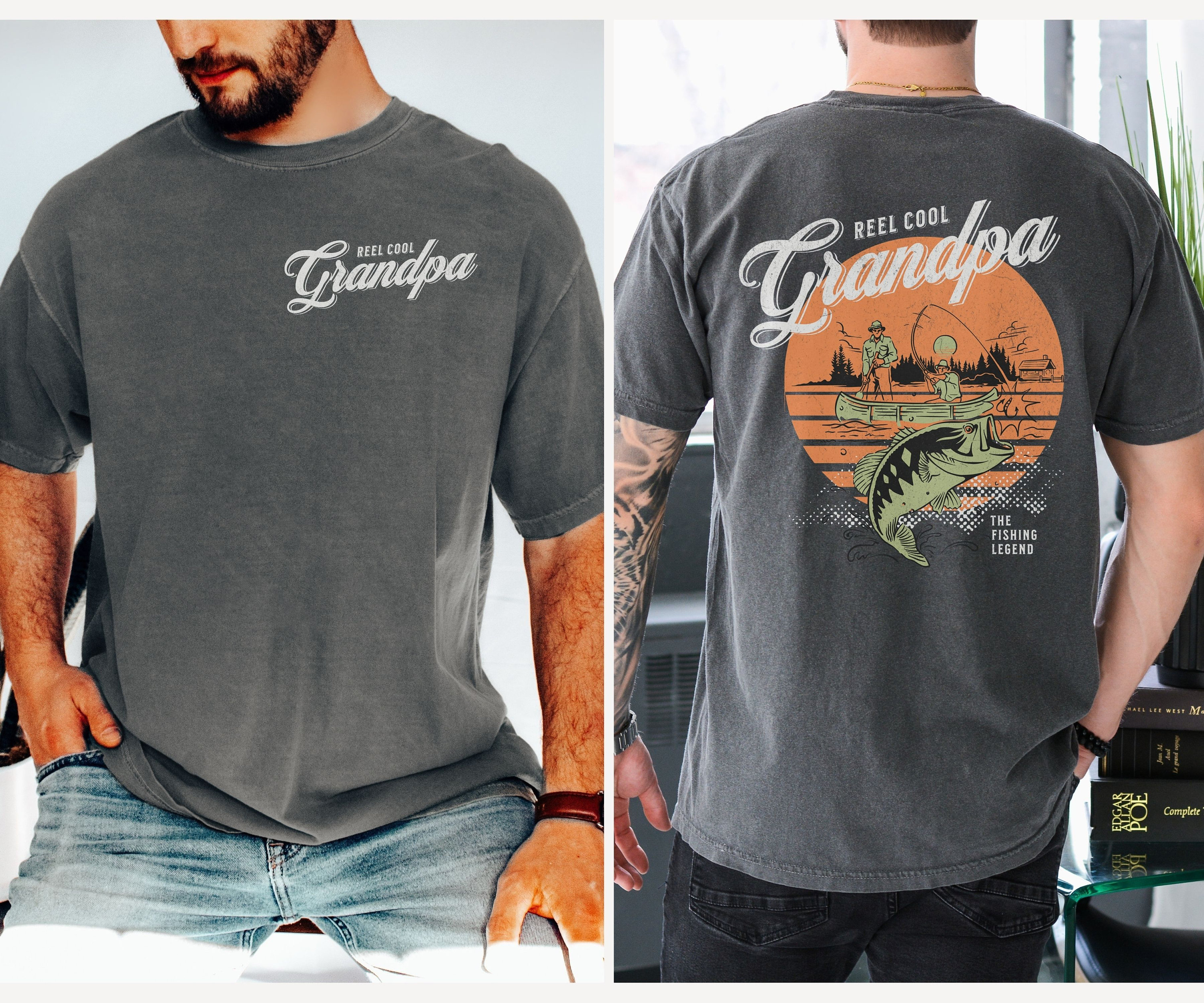 Comfort Colors Reel Cool Grandpa Fishing Retro Shirt, Fishing Gift for Grandpa, Fishing Grandpa Funny Sweatshirt, Father's Day Gift