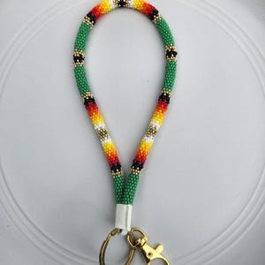 Handmade Beaded Wristlet Keychain: Native American Design Keychain ...
