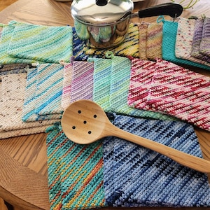 Handmade Crochet Potholders (Pair): Double Thick Cotton Hot Pads