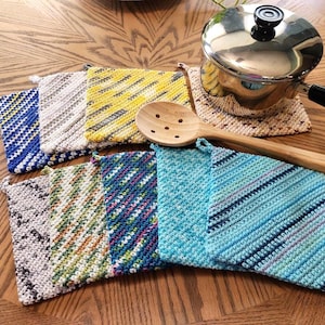Handmade Crochet Potholders: Double Thick Cotton Hot Pads