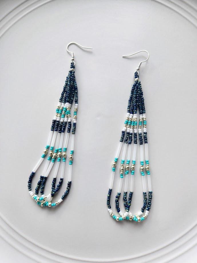 Bohemian Long Tassel Earrings - Turquoise Bead & Copper Coil Dangle Earrings For Women, Vintage Style - View #11