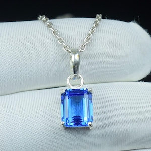 Beautiful Tanzanite Necklace \ Solid 925 Sterling Silver Tanzanite  Pendant \ Handmade Jewelry Necklace \ Vintage Tanzanite Necklace Stone |
