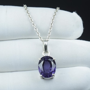 Real Color Change Gemstone Jewelry Pendant \ Beautiful Stone Jewelry \ Solid 925 Sterling Silver Alexandrite Necklace \ Gift For Anniversary