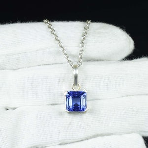Pendentif En Argent 925 Avec Saphir Blanc Naturel Certifié 2.5 Carats - Cadeau Inclus