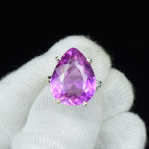 Pink Kunzite Ring, 925 Solid Silver Ring, Gemstone Jewelry, Statement Ring, Women's Ring, Wedding Ring, Pink Kunzite Jewelry, Gift For Her