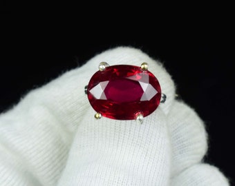 25 Cts Natural Oval Shape Red Ruby Ring, Ruby engagement ring, vintage Natura Ruby ring, Oval Ruby July Birthstone ring, gift her
