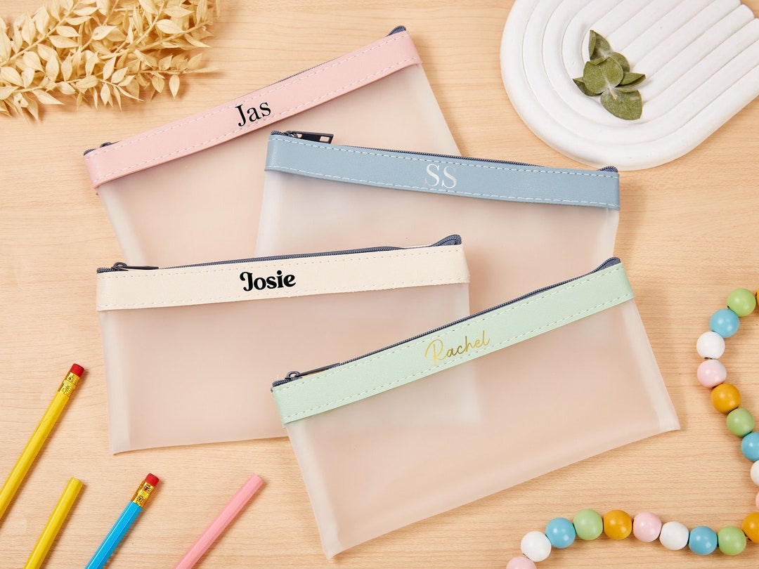 Personalised Clear Pencil Case Clear Zipper Bag Transparent Etsy