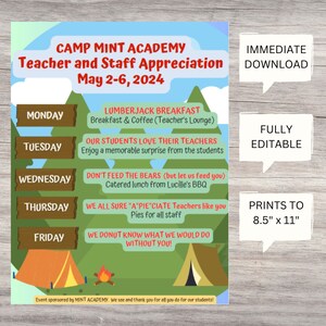 Teacher and Staff Appreciation Editable Template