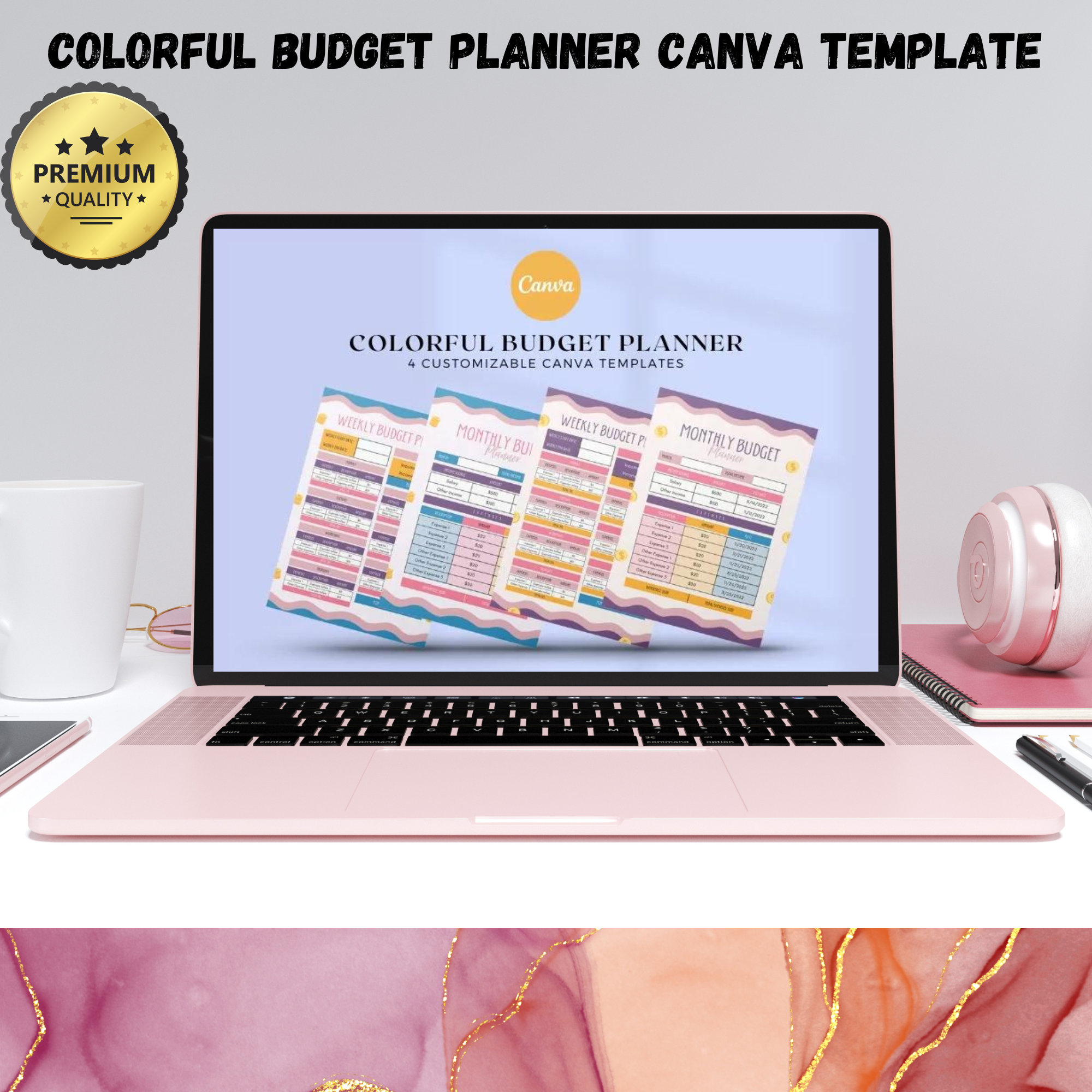 Colorful Budget Planner Canva Template Budget Planner Etsy