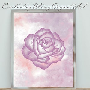 Pink Rose Art Print: Romantic Floral Home Decor (Digital Download)