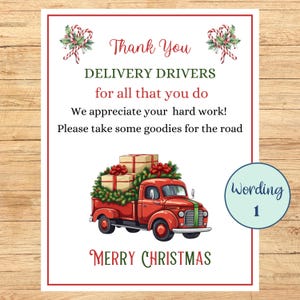 Gracias al repartidor, Gracias al repartidor, Letrero de agradecimiento, Letrero de agradecimiento por las fiestas, Letrero para el buzón, Letrero para el paquete, Letrero para el porche delantero