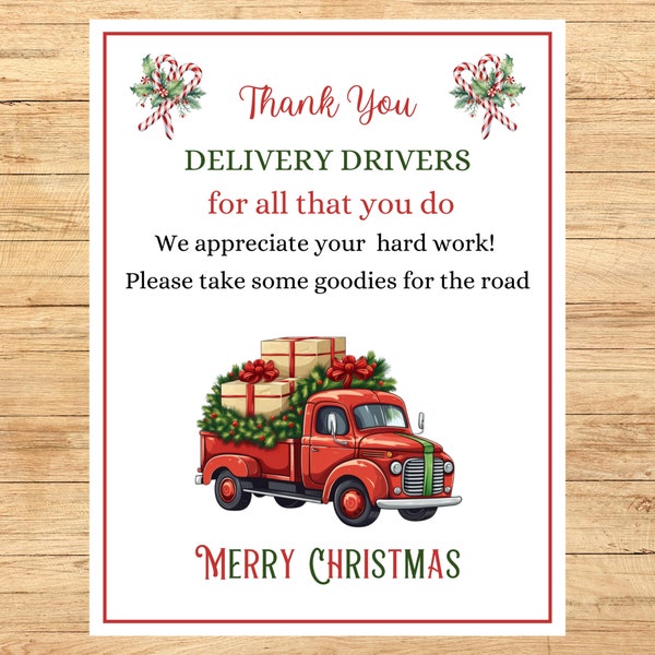 Delivery Driver Thank You, Thank You Delivery Driver, Thank You Sign, Holiday Thank You, Mailbox Sign, Package Sign, Front Porch Sign