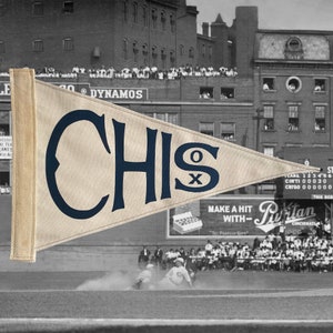 Chisox Pennant | Handcrafted Vintage Style | Chicago White Sox | Baseball | Canvas | Home Decor | Wall Art | Rustic Look