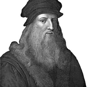 Portrait Léonard De Vinci Dessin au Trait