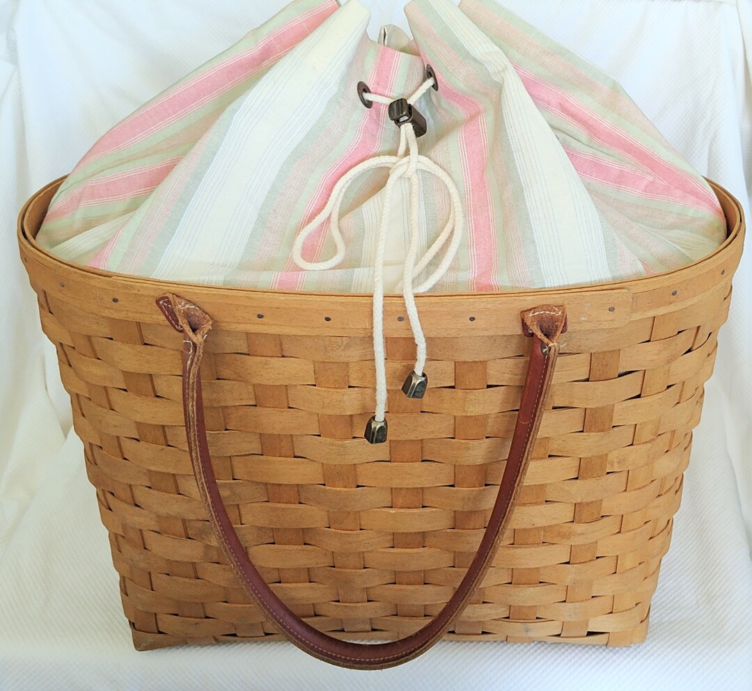 Longaberger Large Boardwalk Basket Set FOUR Different Liners Etsy