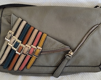 Vintage Lola Bernard Gray Croc Embossed Shimmer Leather Hobo Shoulder Bag Purse Ship Free Etsy