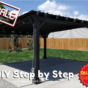 16x16 DIY Lean-To Pergola Plans to Build a Patio Cover (Bonus Hardware Links!)