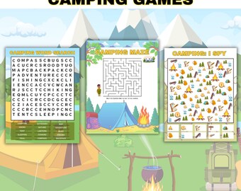 Kids Camping Games Printable PDF-Kids Camping Games Printable-Kids Activity-Kids Camping Games PDF