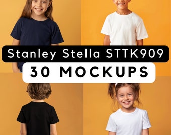 Stanley Stella STTK909 Mockup Bundle, STTK909 Kids Mockup Bundle, Kid Shirt Mock up, 30 STTK909 Mockups, Eco Tee Childrens Mockup package