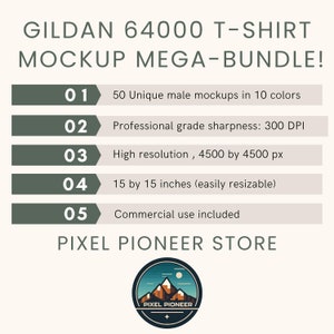 Gildan 64000 mock up bundle, 50 Print-on-demand male mock-ups, male tee shirt mocks, G64000 mockup bundle, commercial use, 50 pngs image 10