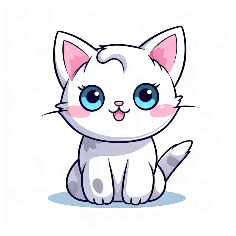 Cute Cat Clipart Cute Cats 75 PNG Images Digital Etsy