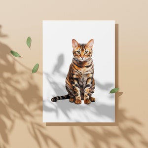 Bengal cat clipart – Watercolor Bengal cat png - POD allowed – Bengal sublimation – Bengal cat wall art – Watercolor cat – Commercial use image 4