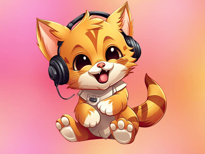 Cute Cats Clipart | Cat Stickers | 50 PNG Images | Kawaii Cats | Cute ...