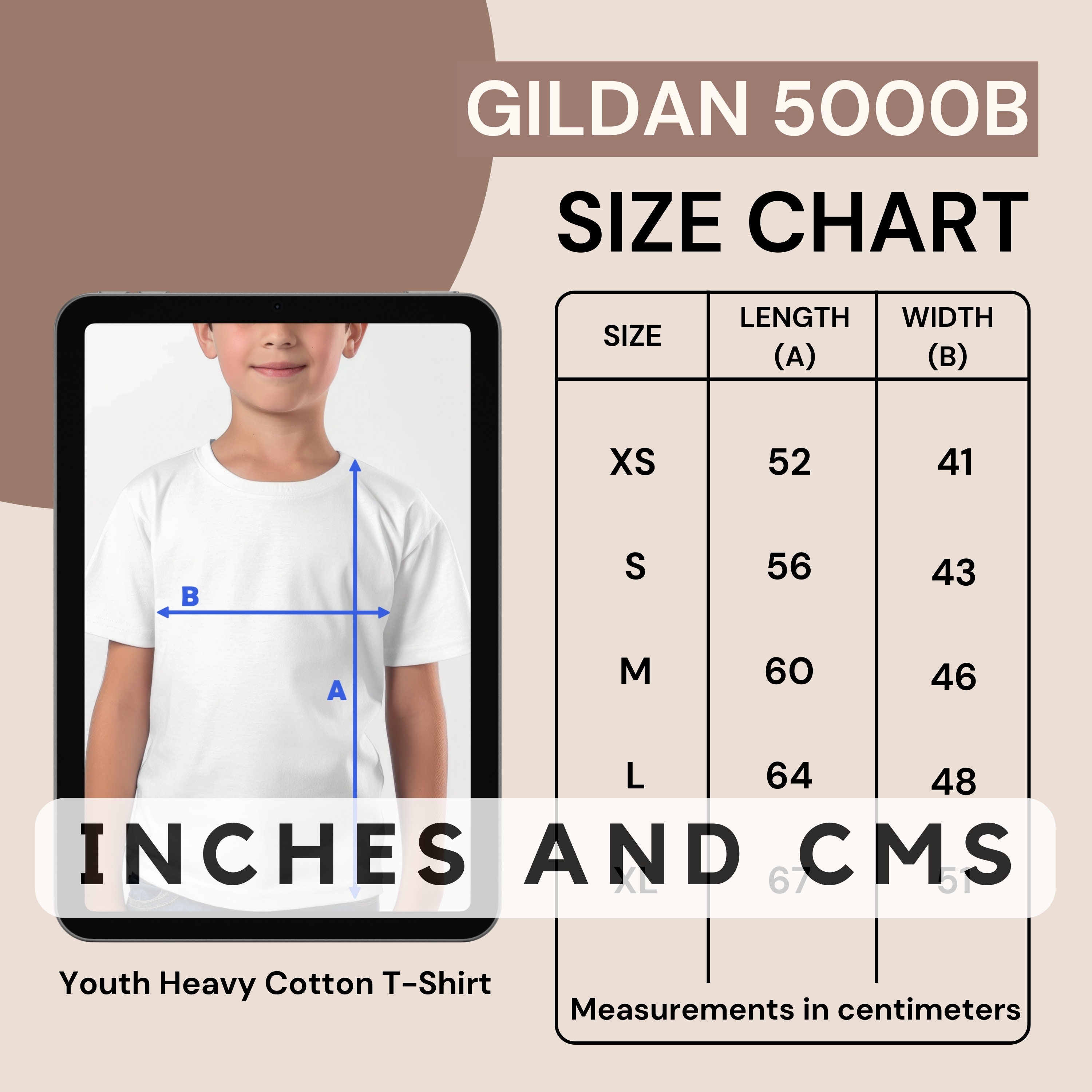 Gildan 5000B Size Chart, G5000B Youth Size Chart, T-shirts Size Chart ...