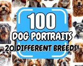 Cute dog drawing, pet portrait photo, dog illustration, gift for dog lovers, pet gift, dog breeds png, gifts for dog mom, 100 dog drawings