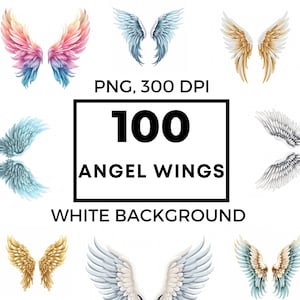 Angel wings clipart – Halo clipart – Angel clipart – Holiday clipart – Angel wings png – Fantasy wings png – Guardian angel - POD allowed