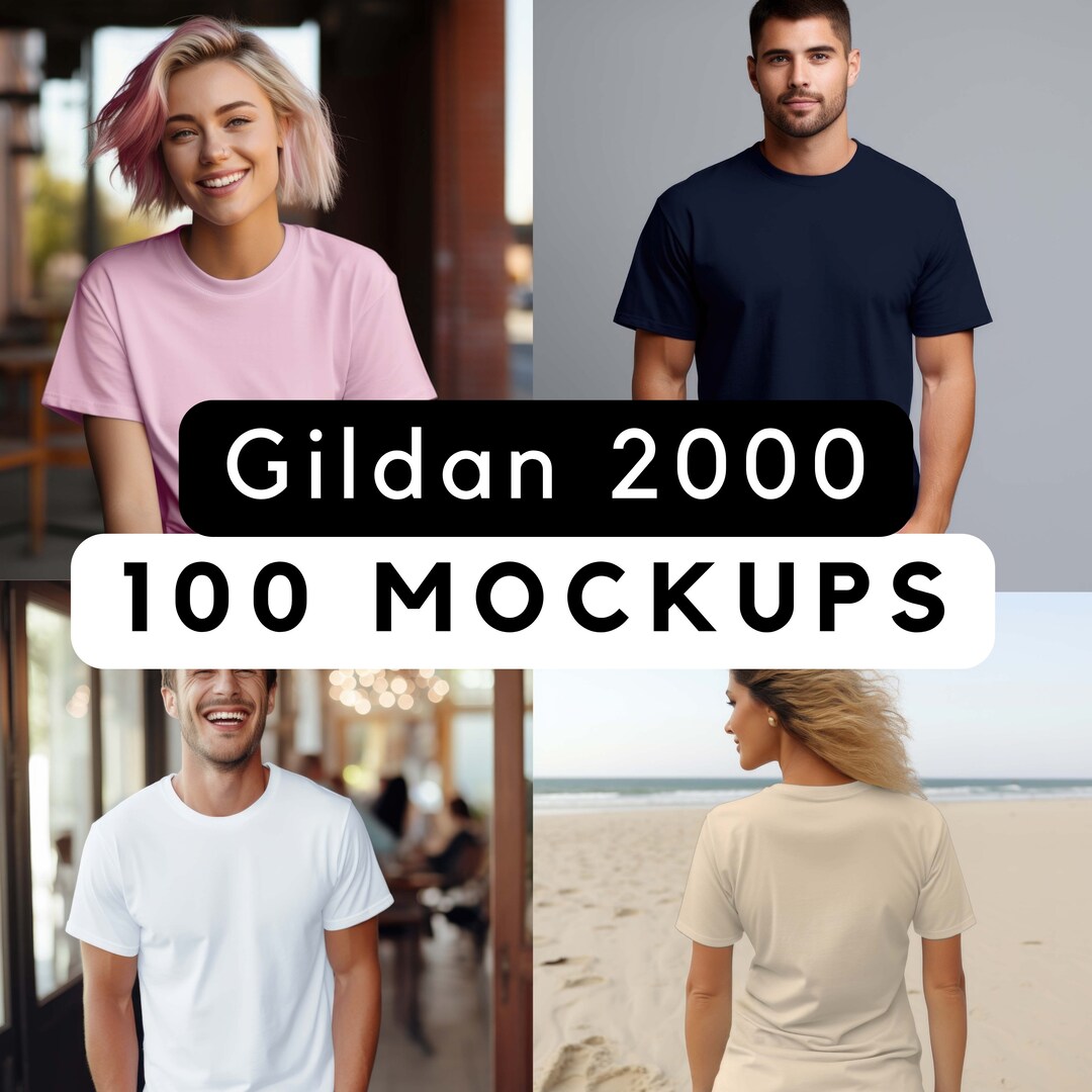 Gildan 2000 Mock Bundle, Gildan 2000 Shirt, Gildan 2000 Mockups