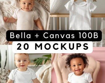 Baby Bodysuit Mockup Bundle, Baby Girl Mockup, Bella Canvas 100B, Baby Model Mockup, Baby Tshirt Mockup, Boho Mockup, 20 Baby models png jpg
