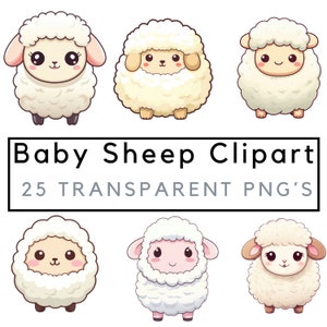 Clipart di pecorelle, clipart di agnelli, pacchetto di clipart di pecore acquerellate, agnello acquerellato, bundle di clipart per bambini, POD consentito, uso commerciale