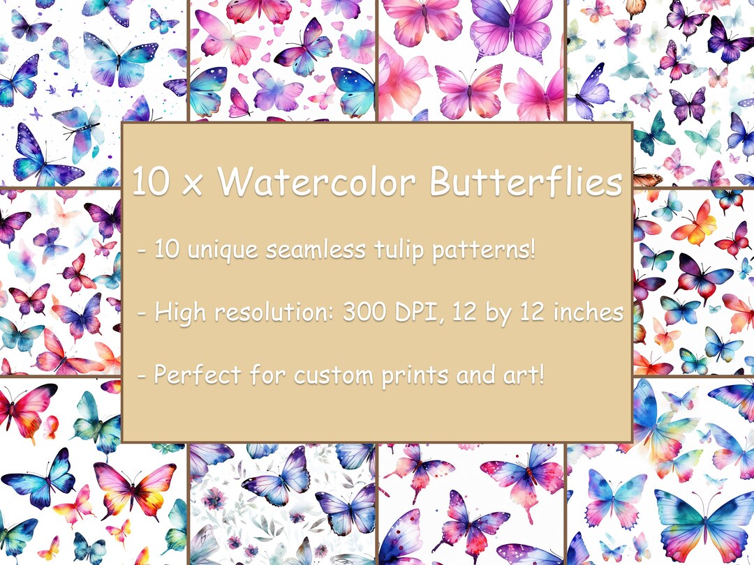 Butterfly Clipart Watercolor Butterflies Seamless Patterns Butterfly ...