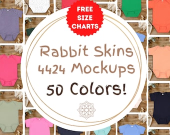 Rabbit Skins 4424 Baby Bodysuit Bundle, Baby Body Bundle, Baby infant Mockup, Baby Model Mockup, Baby Tshirt Mockup, Baby size charts