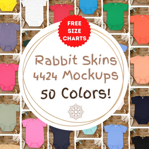 Rabbit Skins 4424 Baby Bodysuit Bundle, Baby Body Bundle, Baby infant Mockup, Baby Model Mockup, Baby Tshirt Mockup, Baby size charts
