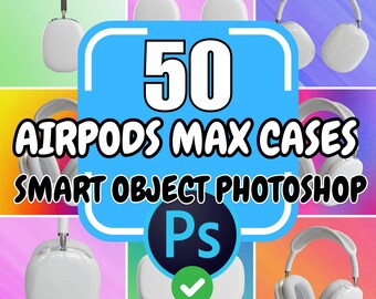 Airpods Max Case Mockups-pakket, Sublimatie Airpods max, Apple Headphone-mockups, Airpods Case-sjabloon, Photoshop-project psd airpods
