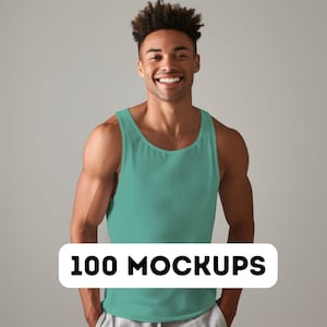 Bella Canvas 3480 Mock up bundle, Tank Top Mockup, Bella Canvas bundle, womens Tank Mockup, Mens Tank Mock-up, Canvas mocks, 100 models png image 8