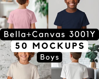 3001Y Bella Canvas Mock-upbundel, BC 3001Y-mockups, Bella Canvas 3001Y, peutershirtmodel, testmodellen kinderT-shirt, kindermodellen, png