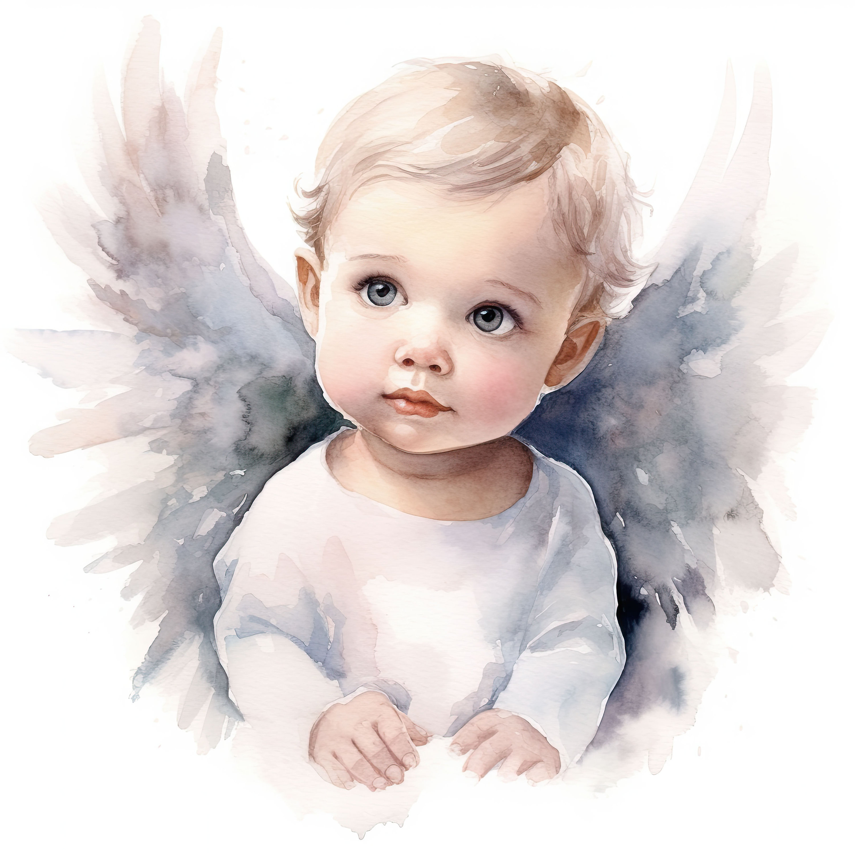 Baby Angels Clipart Watercolor Angel Babies Postcard 50 High Etsy
