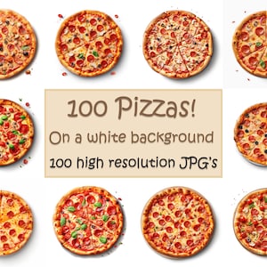 Pizza Clip Art Essen fotorealistische Aquarell Pizza Illustration Pizza Clip Art | 100 JPG Bilder