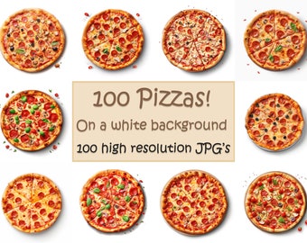 Pizza illustraties eten fotorealistische aquarel pizza illustratie pizza illustraties | 100 JPG-afbeeldingen
