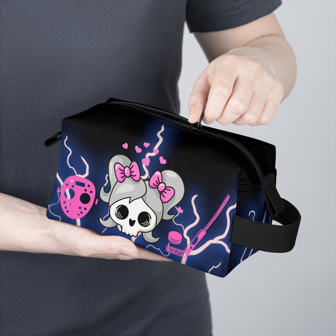 Hockey Accessory Bag, Cute Skull Hockey Goalie Pouch, Hockey Tape Bag