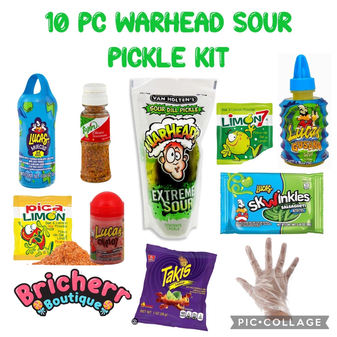 Warhead Extreme Sour Pickle Kit With Tajin Sour Pickle Trending Tiktok